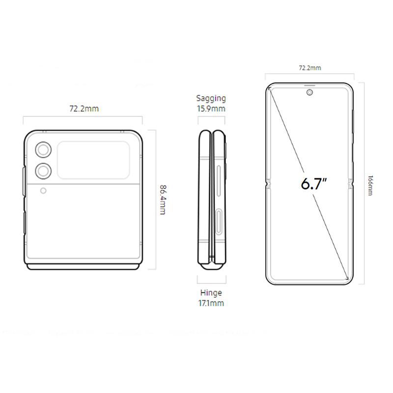 Samsung Galaxy Z Flip3 5G Size