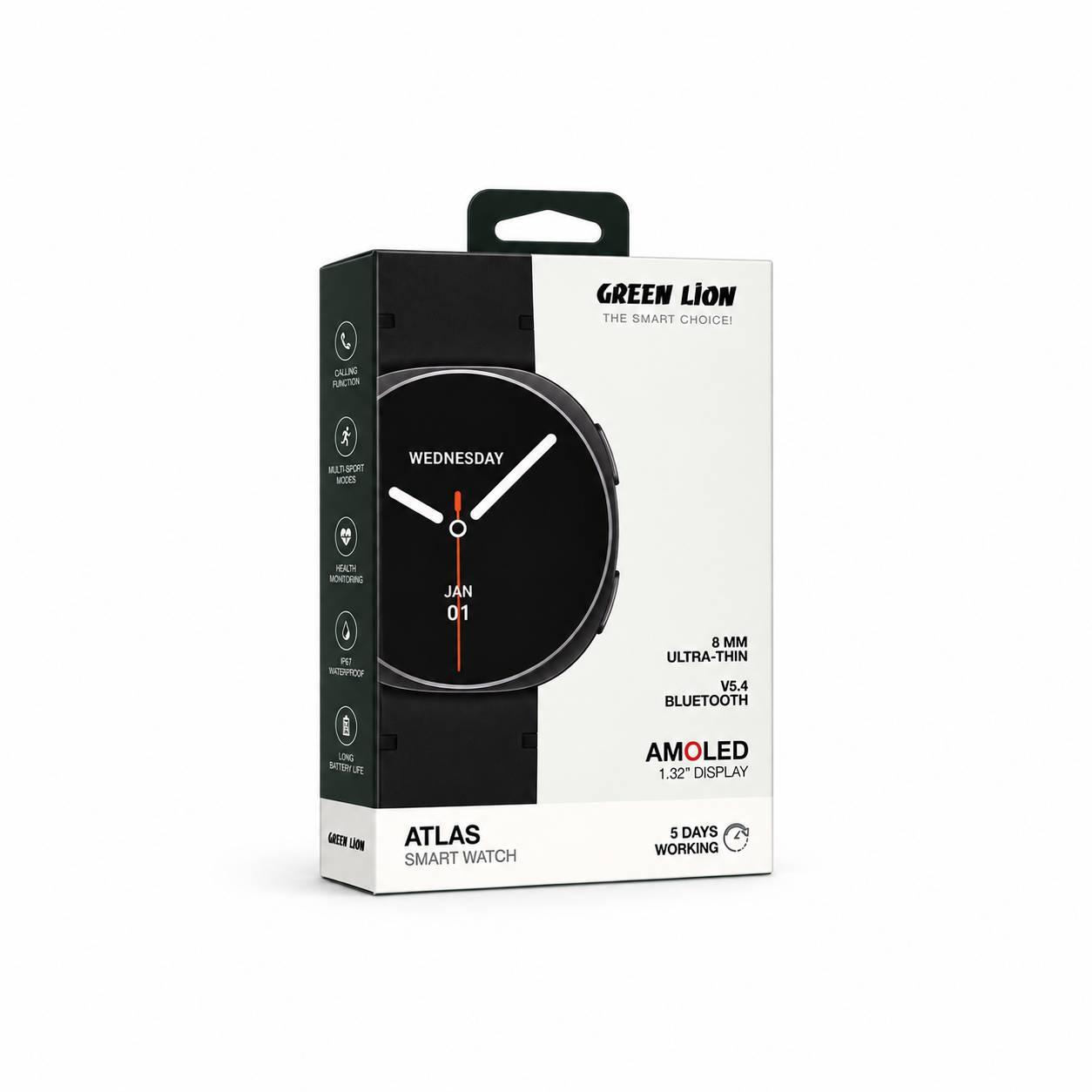 file_00000000bf648210a52a8cc7731249d6 ساعت هوشمند گرین لاین atlas مدل green lion GNATLSWA63BK - Image 1